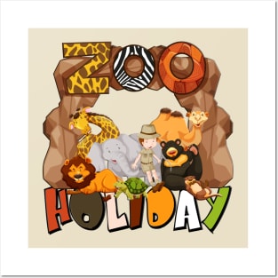 Happy Holiday at the Zoo Posters and Art